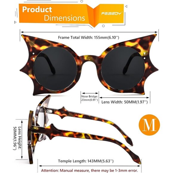 Women Men Funny Sunglasses, Butterfly Shaped for Halloween and Party B4142 - Picture 5 of 7